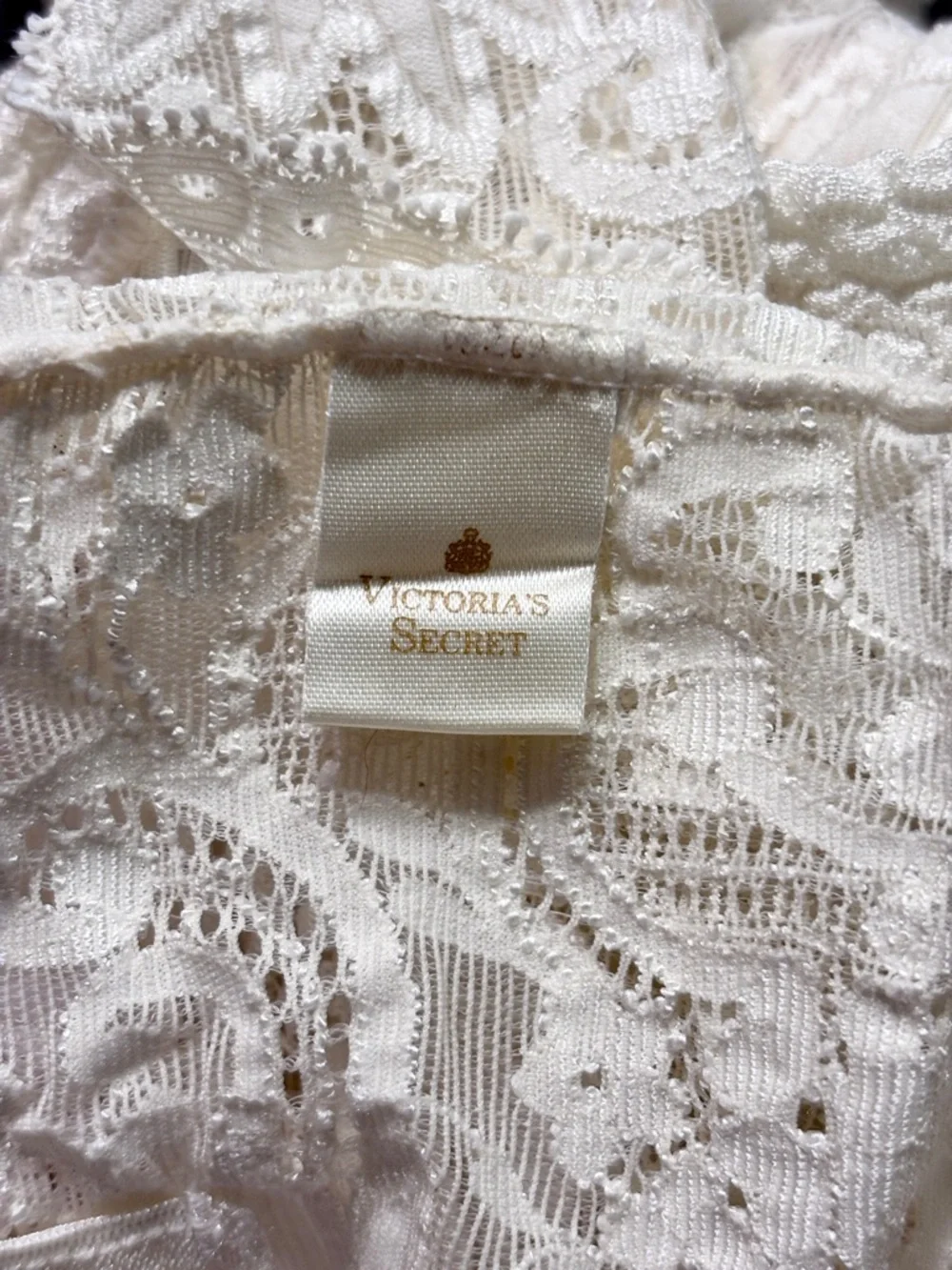 VICTORIA’S SECRET Gold Label 90s Cream Lace Bralette VINTAGE